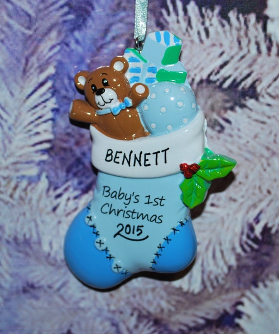 Personalized Baby's First Christmas Stocking by confettigiftsbyg