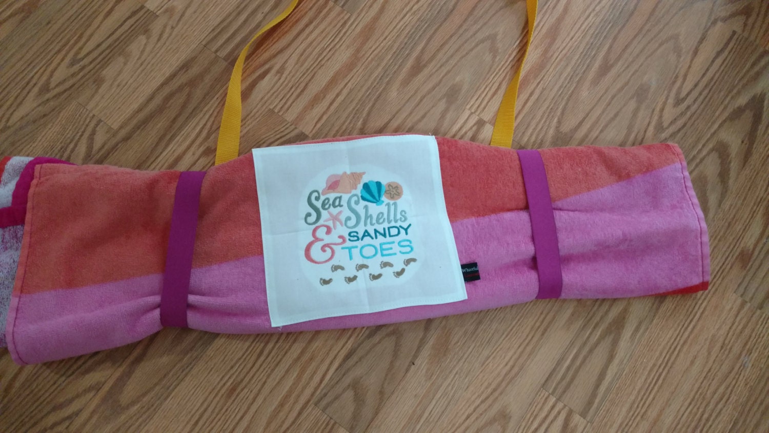 Download Beach Towel Roll-Up Sea Shells and Sandy Toes by WhistfulWhimsy