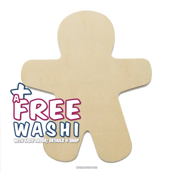 25 Large Unfinished Wood Gingerbread Man CutOuts 5 by wrapworks