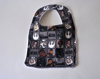 Star Wars Baby bib, Star Wars bib, Star Wars Episode 7, Star Wars print, The Force Awakens, BB8, Millennium Falcon, R2-D2, C3Po, Episode Vii