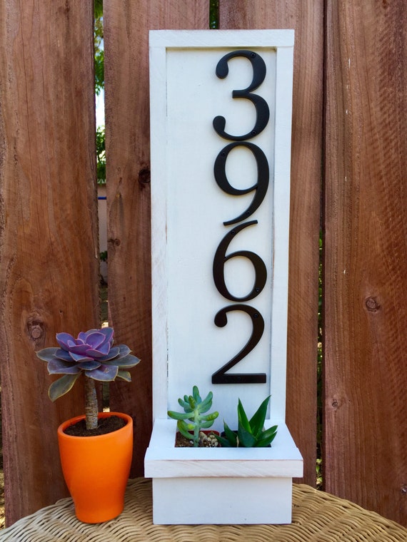 Address Sign With Planter Box
