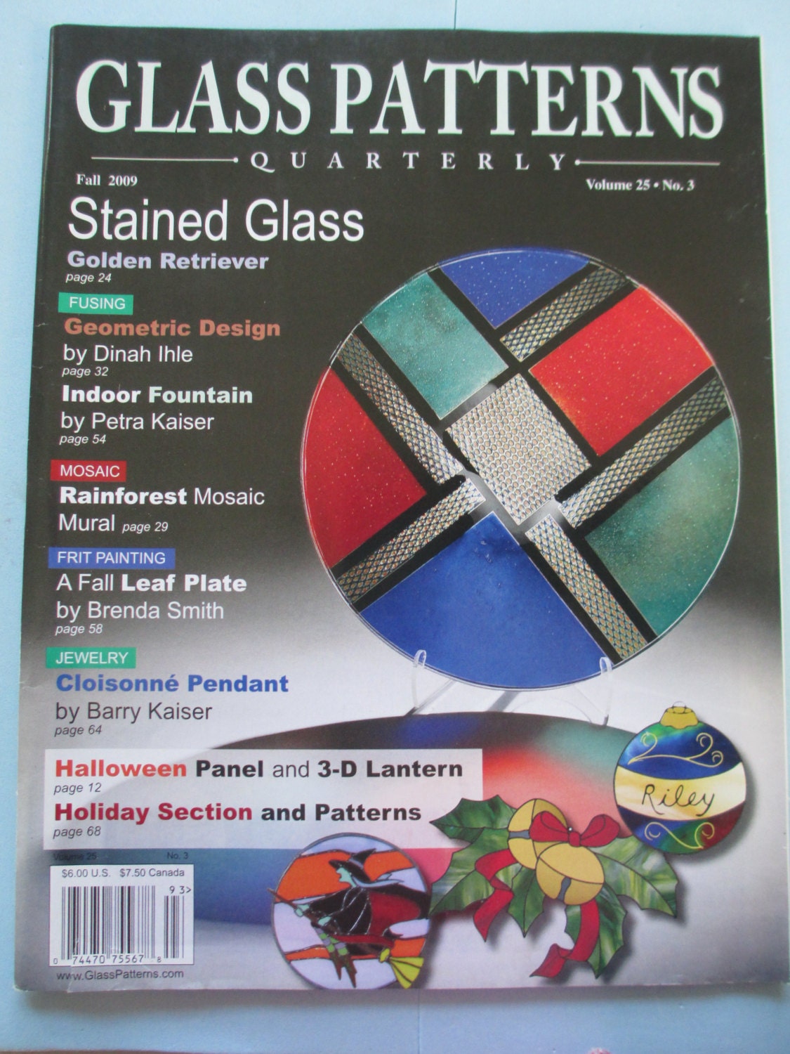 Stained Glass pattern Magazine Quarterly Glass Patterns Fall 2009 vol 25 no3 back issue used