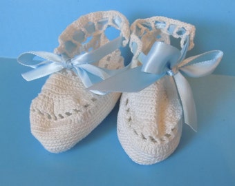 Vintage Hand Crochet Baby Booties