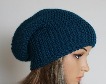 Slouchy Knitted Hat Large Men Women. Knit slouchy Beanie hat. Large . Chunky Knit Winter.Accessories Oversized Hat Chunky.