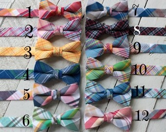 Boys Newport Plaid Bow Ties~Boys Bow Tie~Boys Plaid Bow Ties~Cotton Bow Tie~Navy Bow Tie~Church Tie~Plaid Bow Tie~Wedding~Ring Bearer~Gift