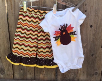 Baby Girl Thanksgiving Outfit, Thanksgiving Bodysuit,