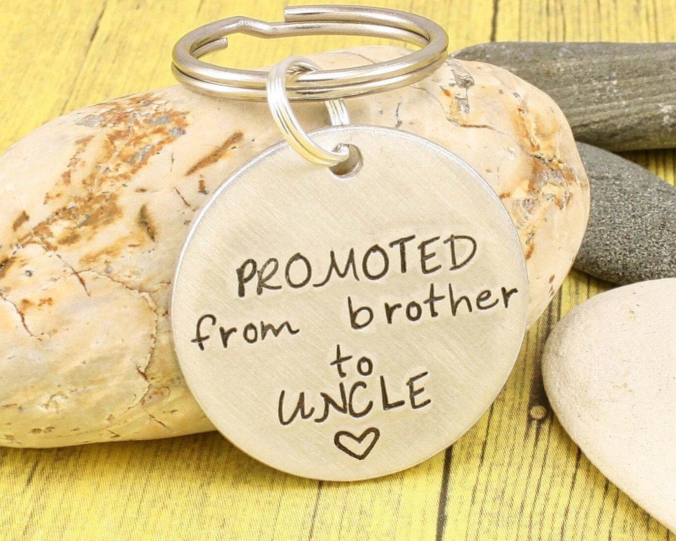 NEW UNCLE Gift Hand stamped aluminum pregnancy