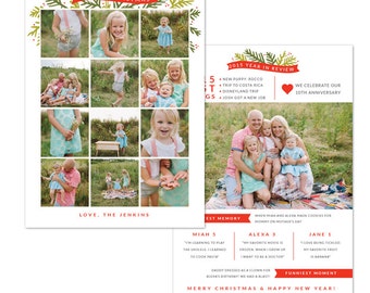 INSTANT DOWNLOAD - Christmas Holiday Card Photoshop template - A year in review - e1234