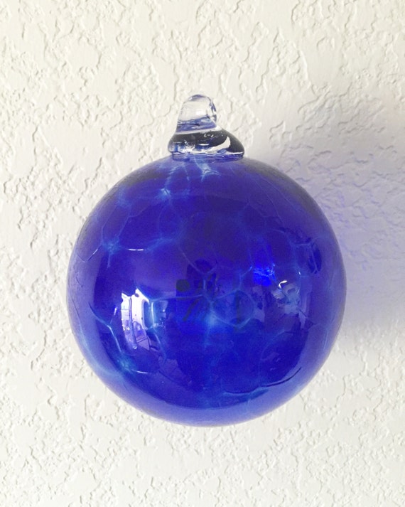 Blue Ornament Cobalt Blue Glass Blown Glass Glass Ornament 5174