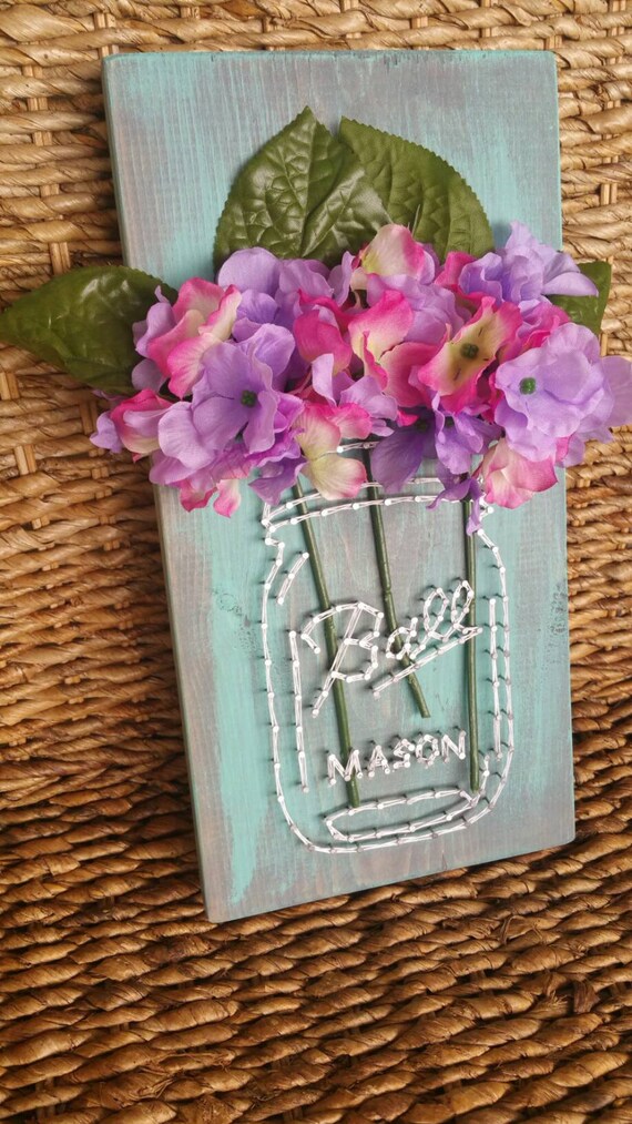 Mason Jar String and Nail Art Flower Vase Mother's Day