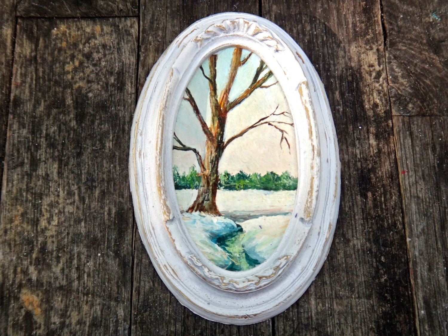 Painting Oval Framed Art 3 x 5 Frame Small by CasaKarmaDecor