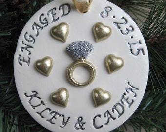 Personalized engagement ring ornament