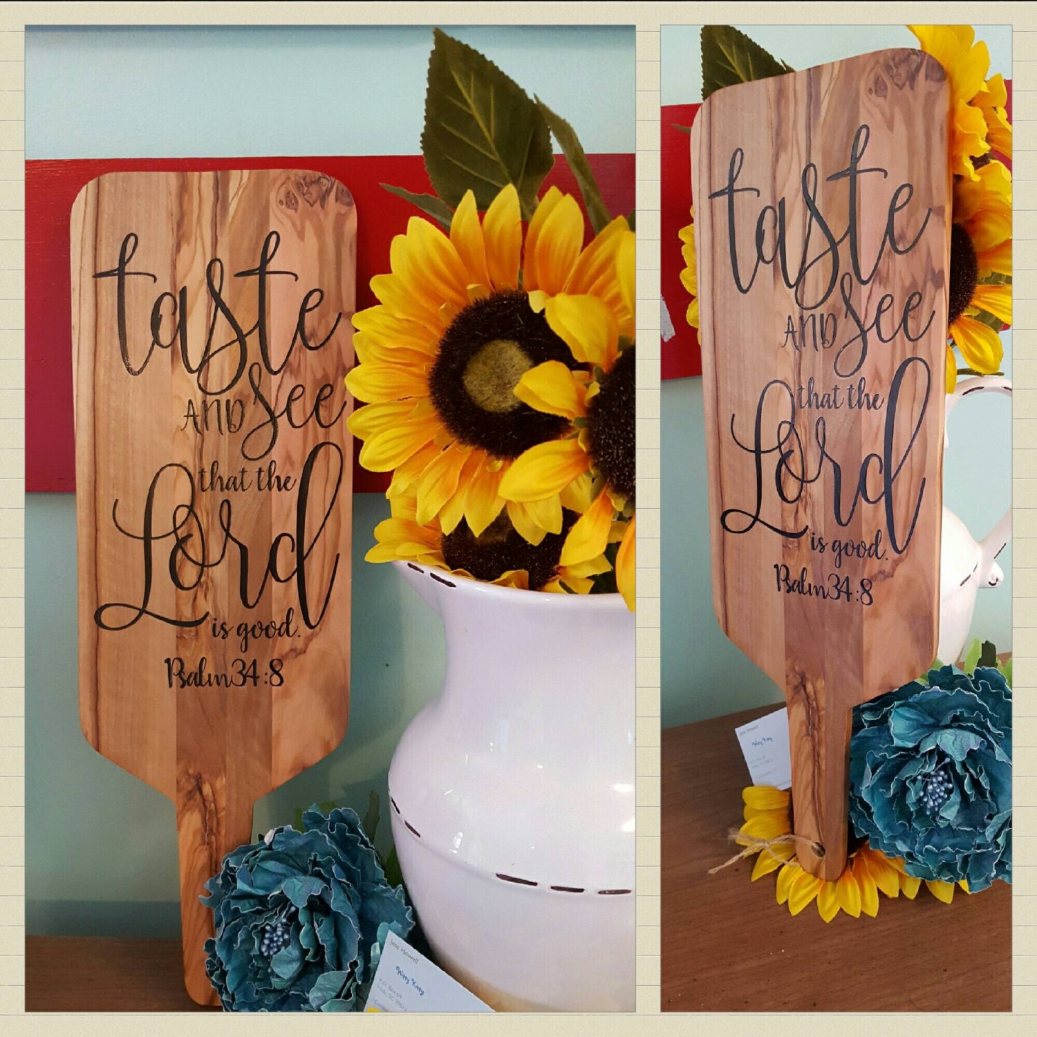 Cutting board handpainted wall art Taste and see that the