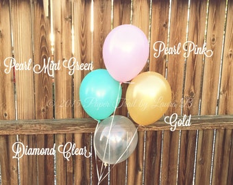 8 11" Balloons Mix in Pink, Mint & Gold. Party Decorations. Latex Party Balloons. Baby Shower, Birthday Party or Wedding Decor
