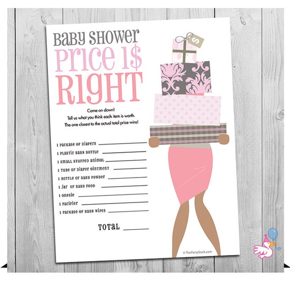 The Price is Right Baby Shower Game | Shabby Chic | PRINTABLE for ...