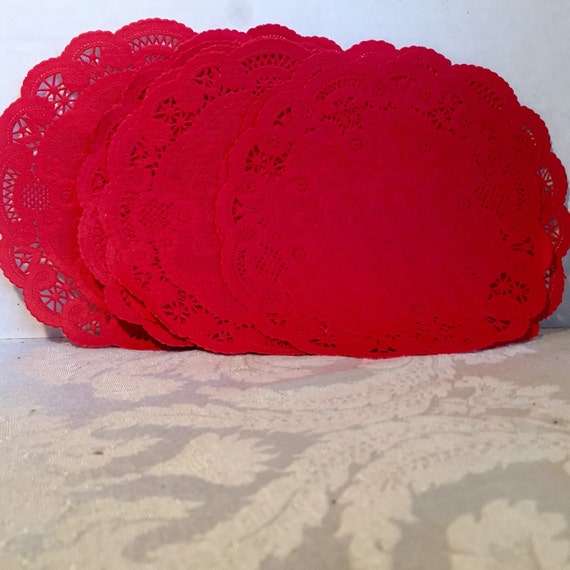 Vintage Red Paper Doilies