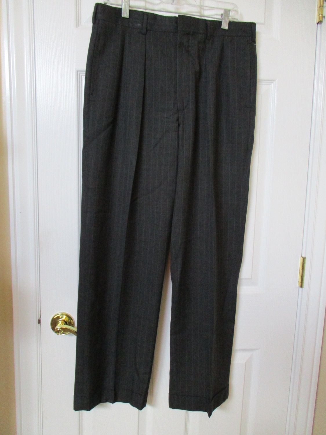 Vintage Brooks Brothers pants/slacks size 32X30 dark gray with light ...