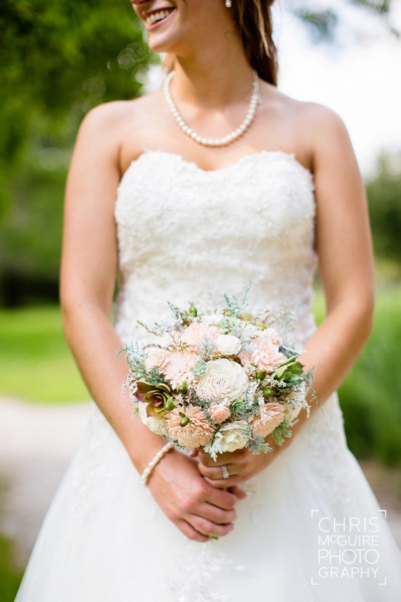 Wedding Bouquet Sola wood Bouquet Bridal Bouquet