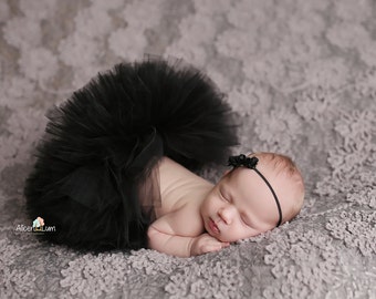BLACK TUTU SET, Baby Tutu, Black Tutu, Black Baby Tutu, Newborn Photo Prop, Newborn Photography, Black skirt, Newborn Tutu, Black Tutu Set