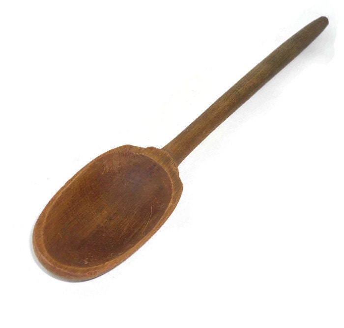 Primitive Large Wooden Spoon Antique Haute Juice
