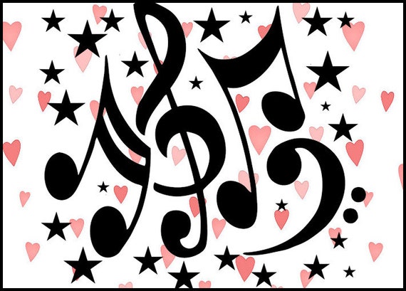 Music Notes and Stars-SVG cut file for Cricut or other cutting