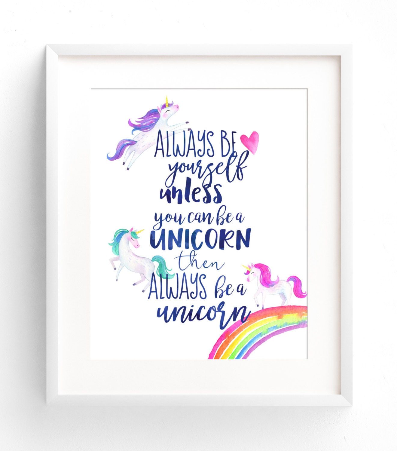 unicorn decor nursery wall art unicorn print quote 8x10