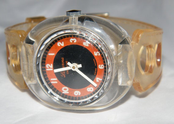 Lucerne De Luxe Acrylic 1 Jewel Swiss Made Mechanical Wind Burgana Watch