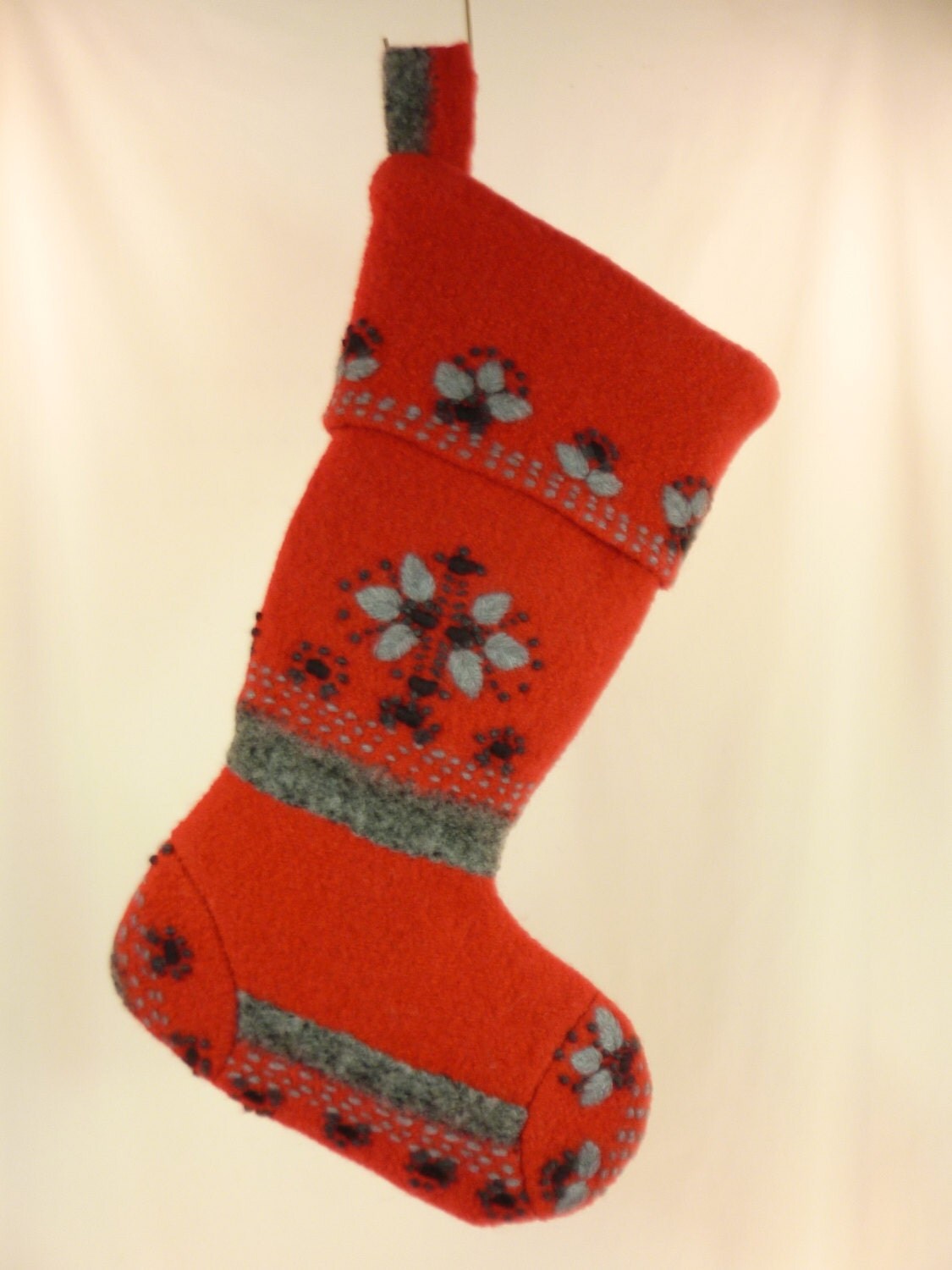 Christmas Stocking Felt Felted Wool OOAK by DirksStockingDesign