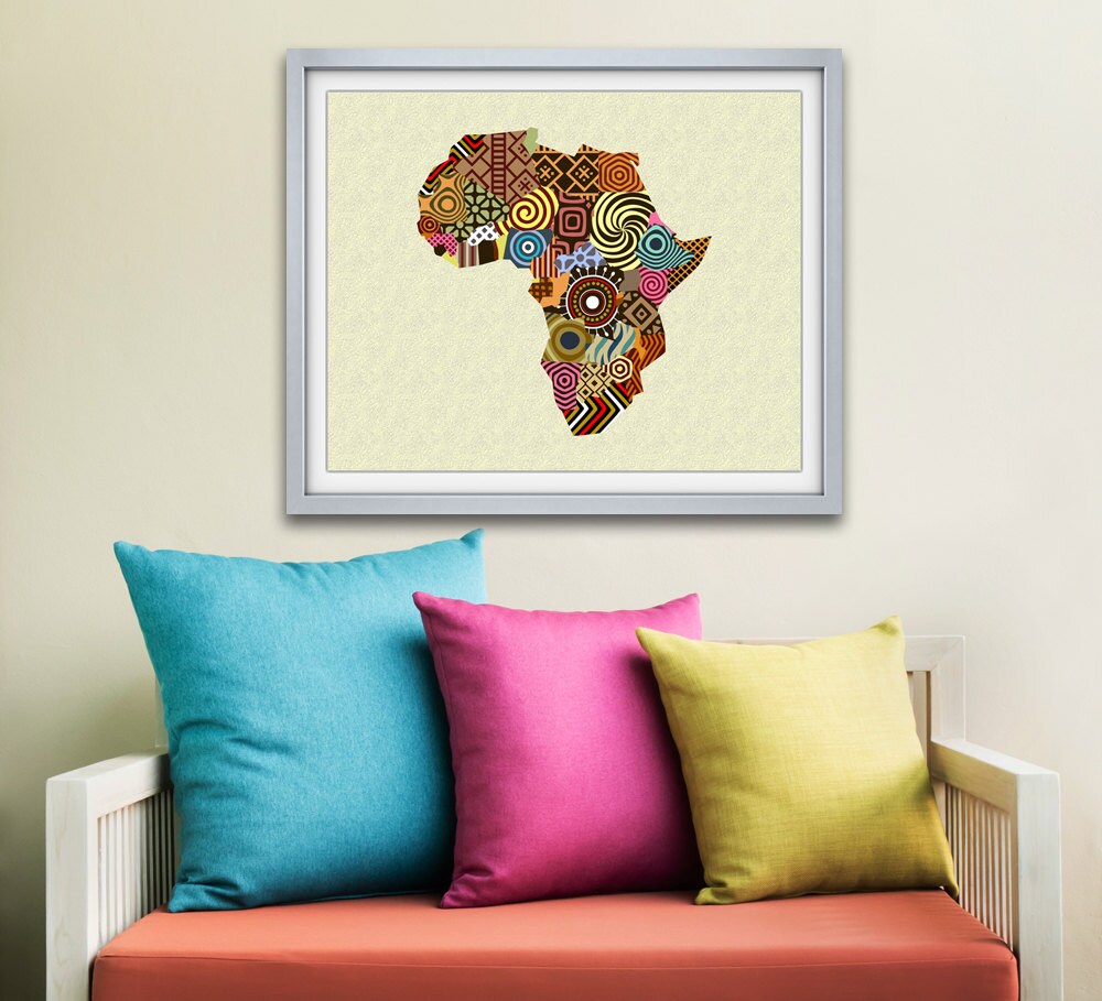 African Map Art, African Wall Art, African Wall Decor, African Shop