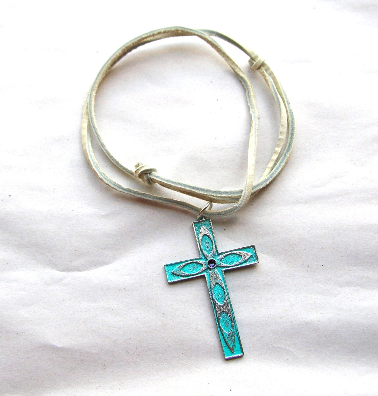 Bohemian Cross Necklace Gypsy Cross by BohemianGypsyCaravan