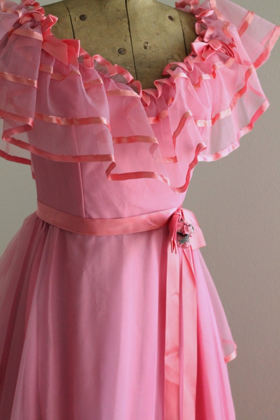 The Milla Dress Vintage NOS 1970s Prom Dress Mauve Rose