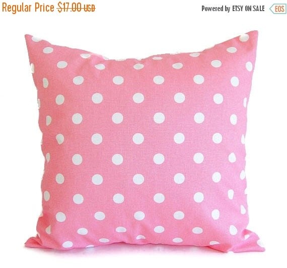 SALE Pink throw pillow cover One 18" x 18" cushion cover baby pink