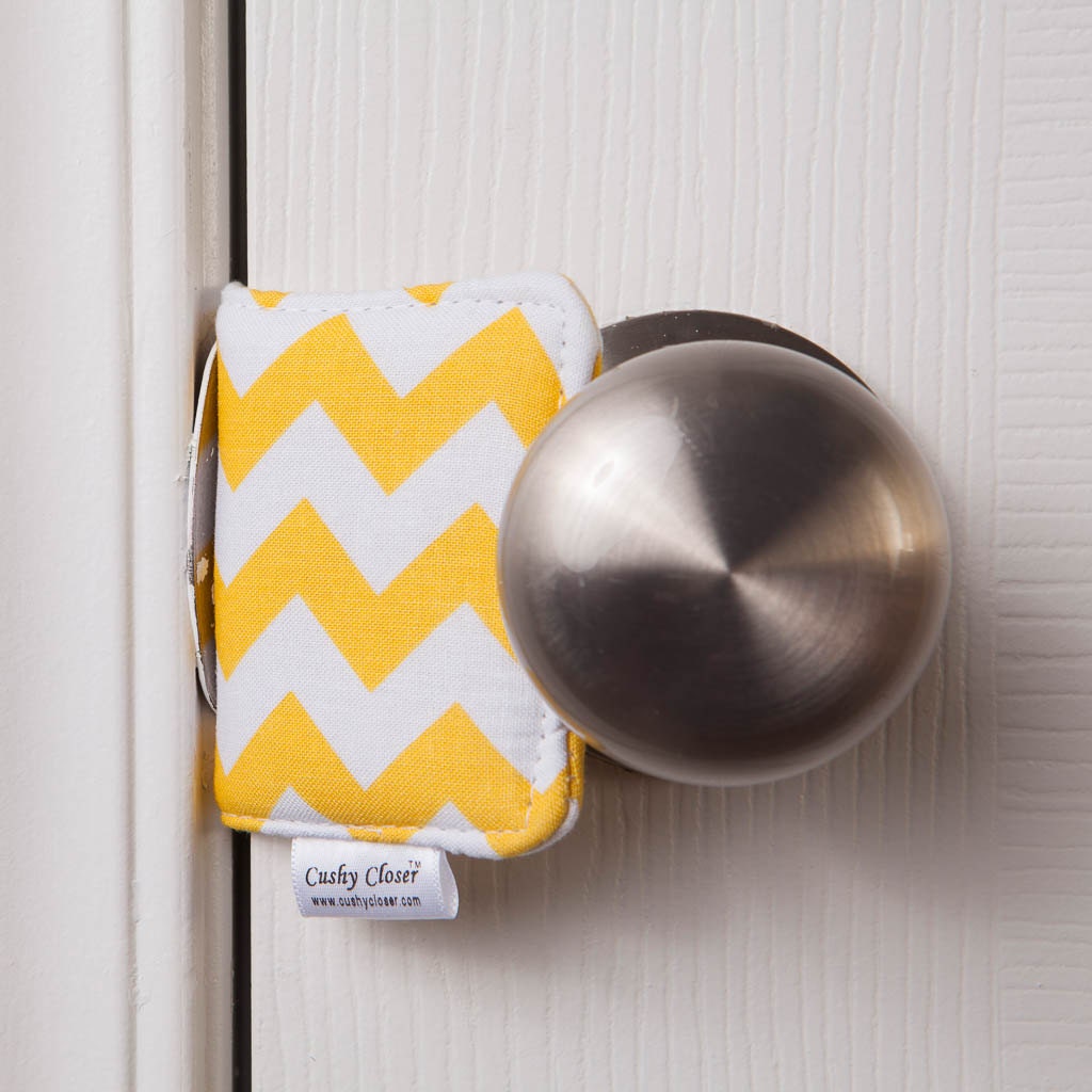 The Original Cushy Closer Door Cushion Yellow & White