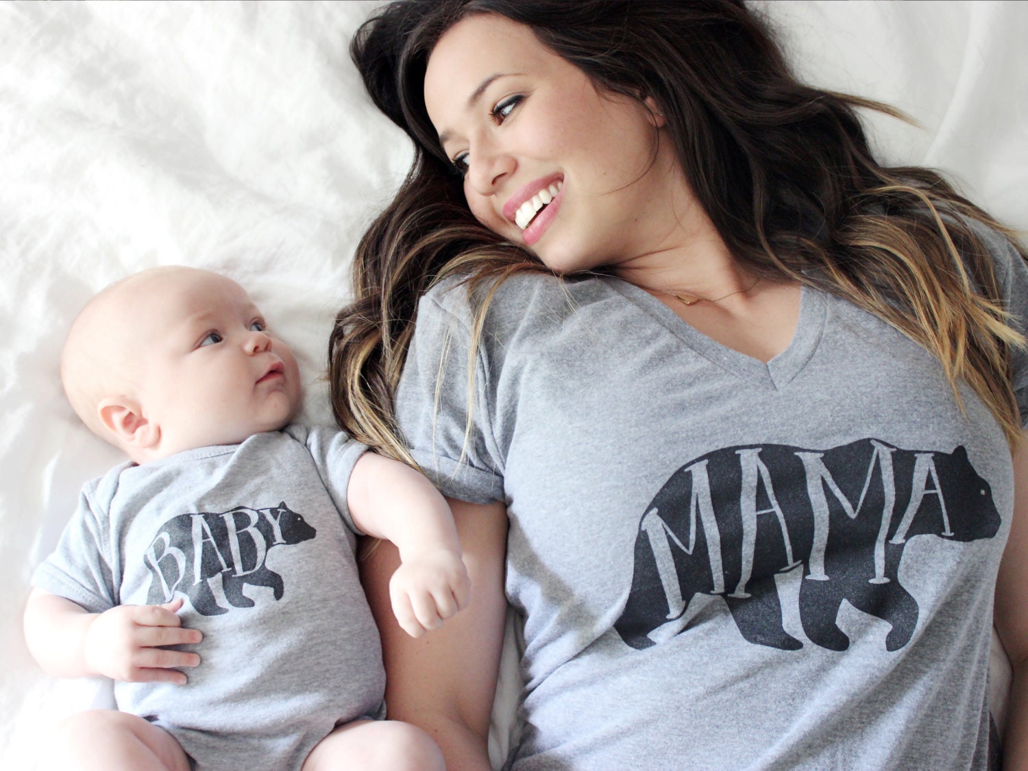 Mama Bear T-shirt - Hand-lettered Typographic Whimsical Bear Design - American Apparel Shirt - Mama Bear Tee • FREE SHIPPING • Mother's Day