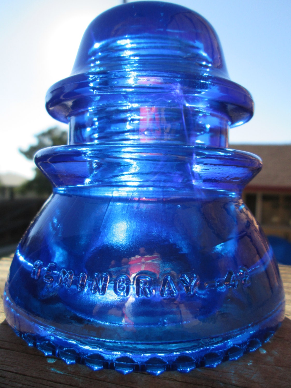 Beautiful Hemingray 42 Cobalt Blue Glass Insulator Colored