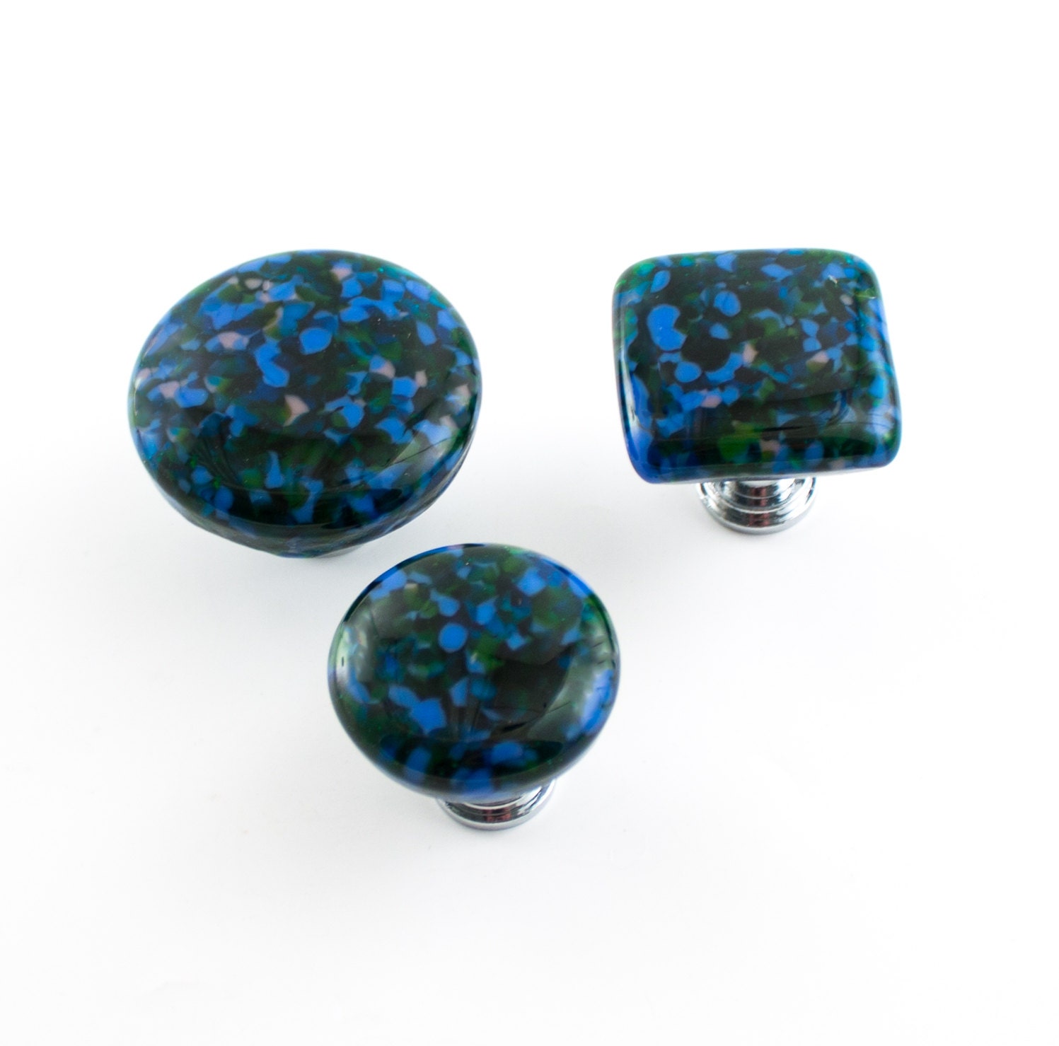 Blue Glass Knobs Unique Drawer Pulls Modern Door Hardware