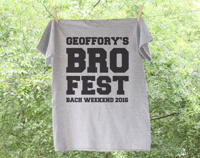 Groom's Bro Fest Bachelor Party Shirt with Customized Name and Date - AH