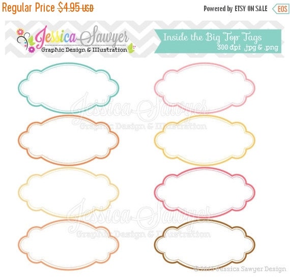 80% OFF - INSTANT DOWNLOAD, circus party labels, tag clipart, digital frames, commercial use, for invitations, scrapbooking Il_570xn