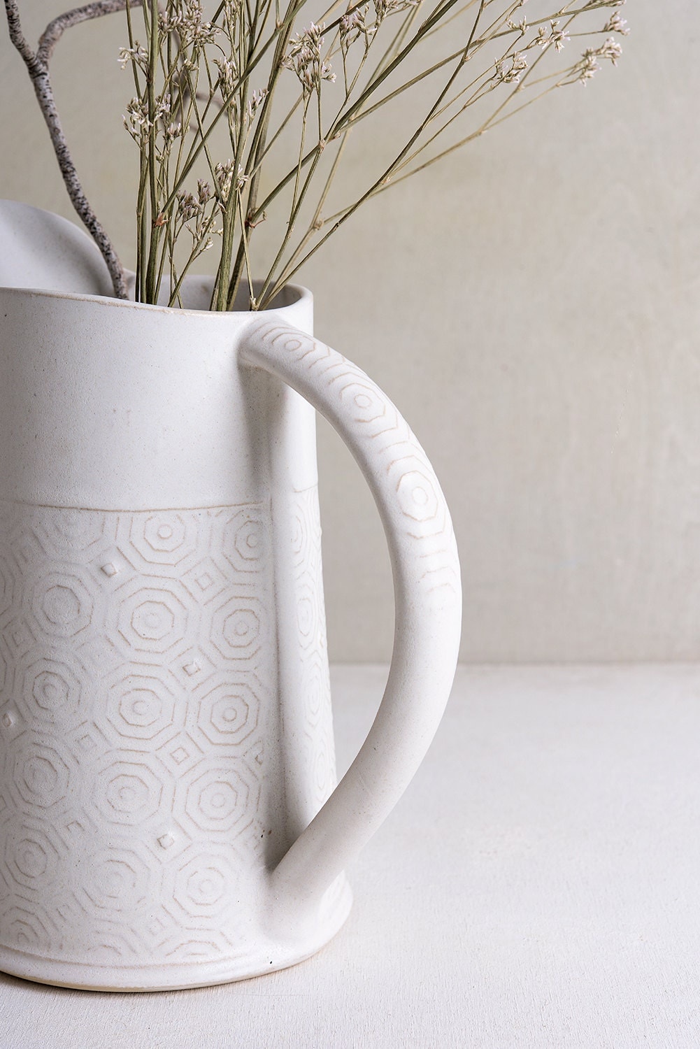 white Ceramic Vase Geometric flower vase Ceramic Design