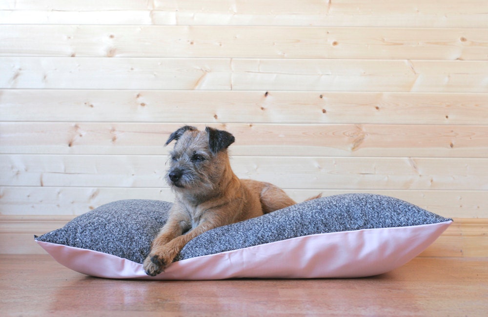 Designer Dog Bed Cover Woven Black & White Pet Bed