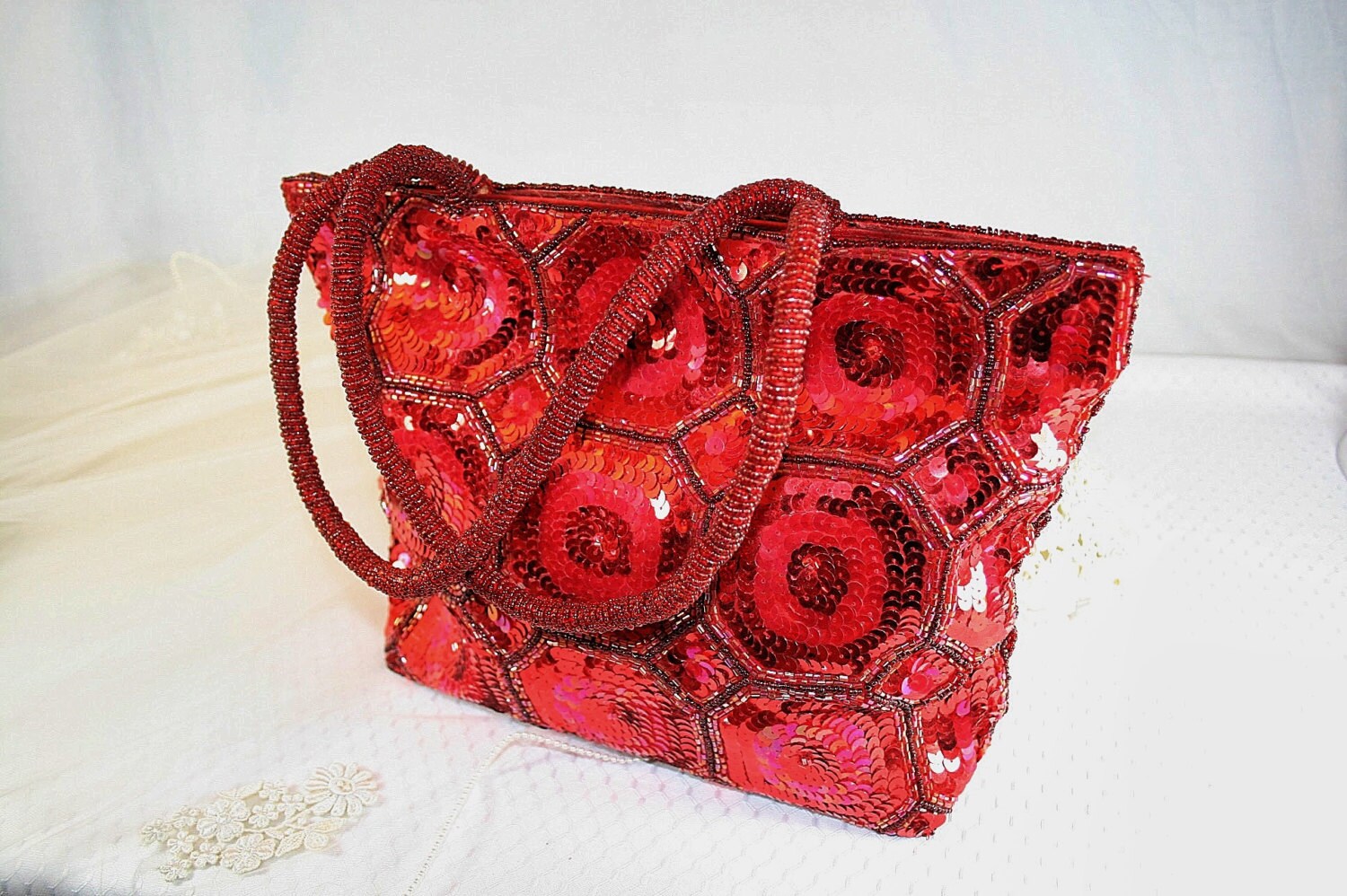 red bling purse