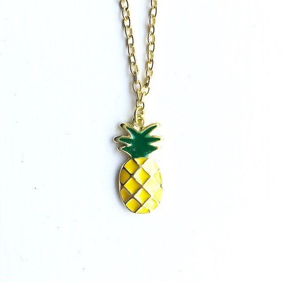 Pineapple Necklace Pineapple Jewelry Pineapple by thebeadsmiths