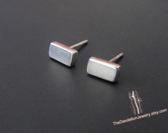 Small Bar Stud Earrings, Sterling Silver Earrings, Studs, Jewelry, Gift, Minimalist Earrings