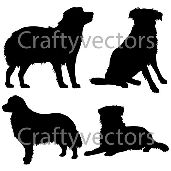 Australian Shepherd Dog SVG Silhouettes