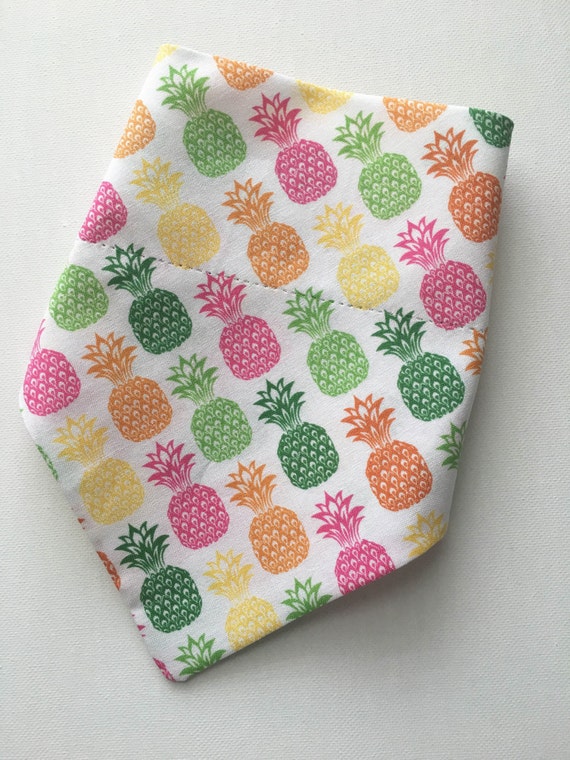 Pineapple Dog Bandana over the collar / pineapple bandana/