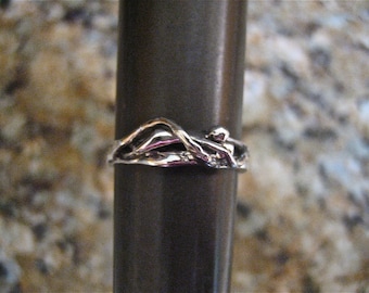 Vintage 925 Sterling Silver 2 Lovers Puzzle Ring