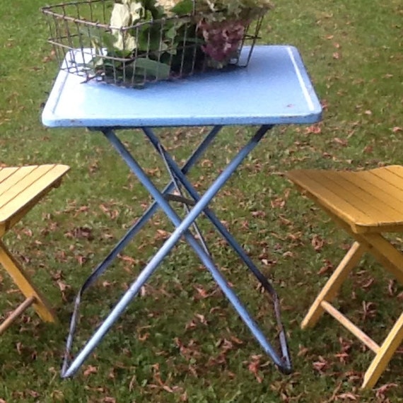 folding metal garden table