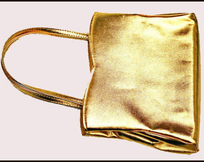 HL gold evening bag - USA Harry Lavine Clutch purse Gold and Rhinestone clasp - vintage purse