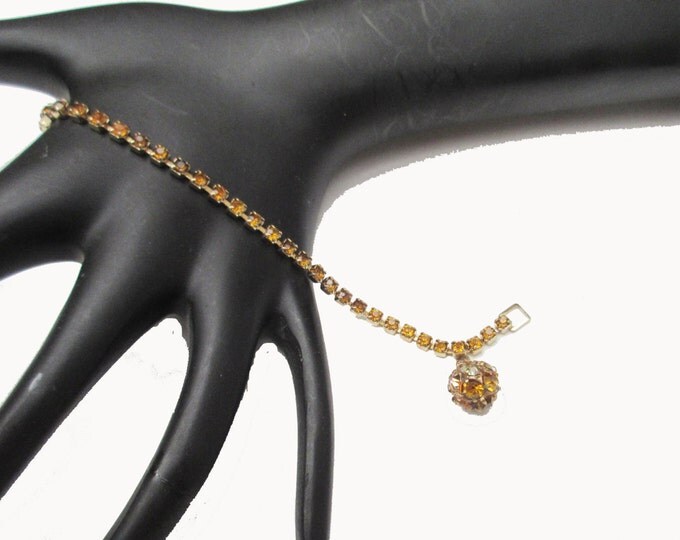 Weiss Amber Rhinestone Tennis Bracelet with ball charm