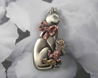 Cat Brooch- Cat Lover Gift- Cat Rescue- Cat Pin